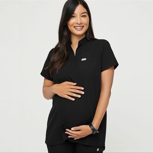 Black Kitale Maternity Scrub Top